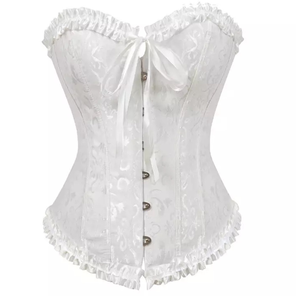 White Lacey ruffle corset